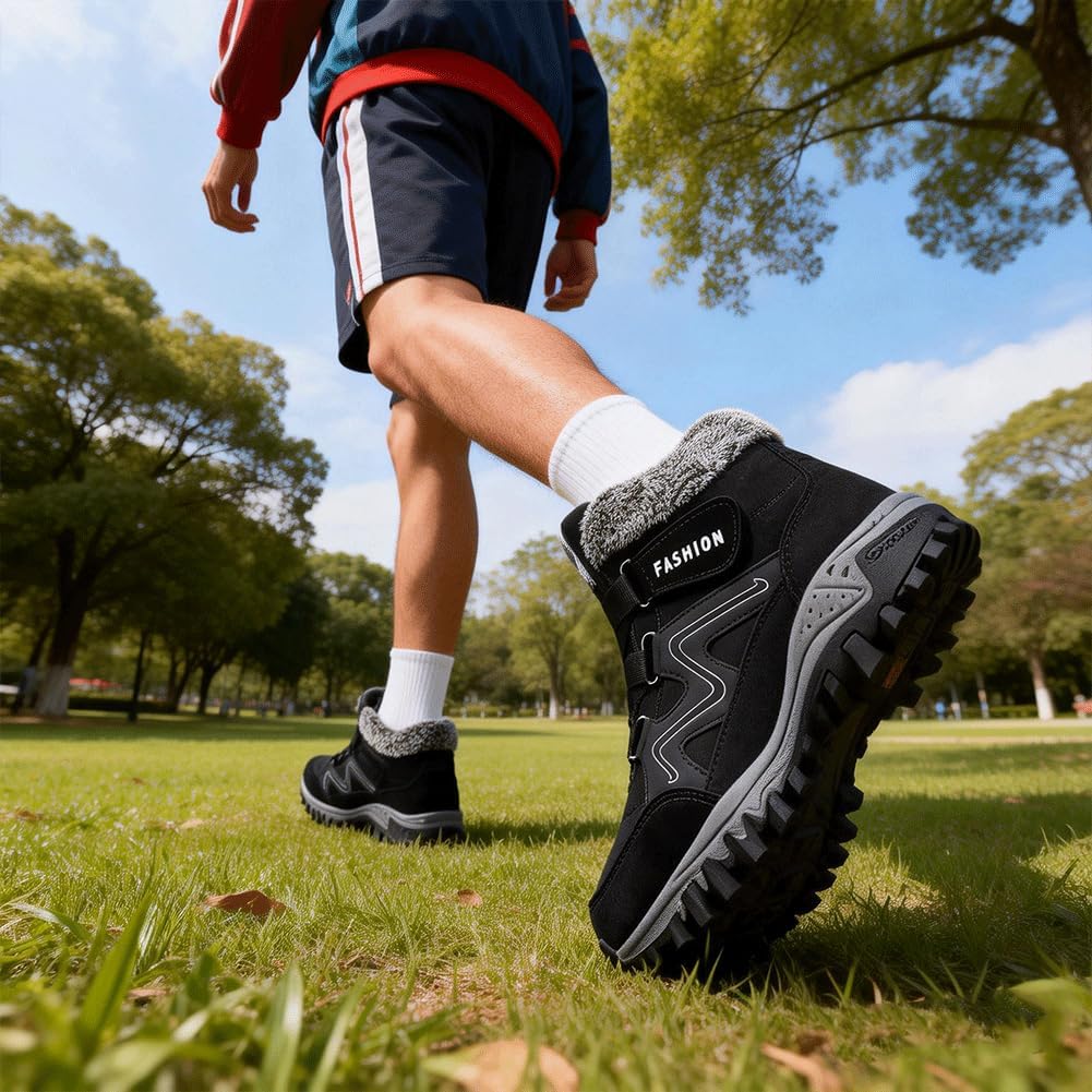 Women's Winter Snow Boots Fur Lined Warm Ankle Booties Suede Anti-Slip Outdoor Walking Shoes