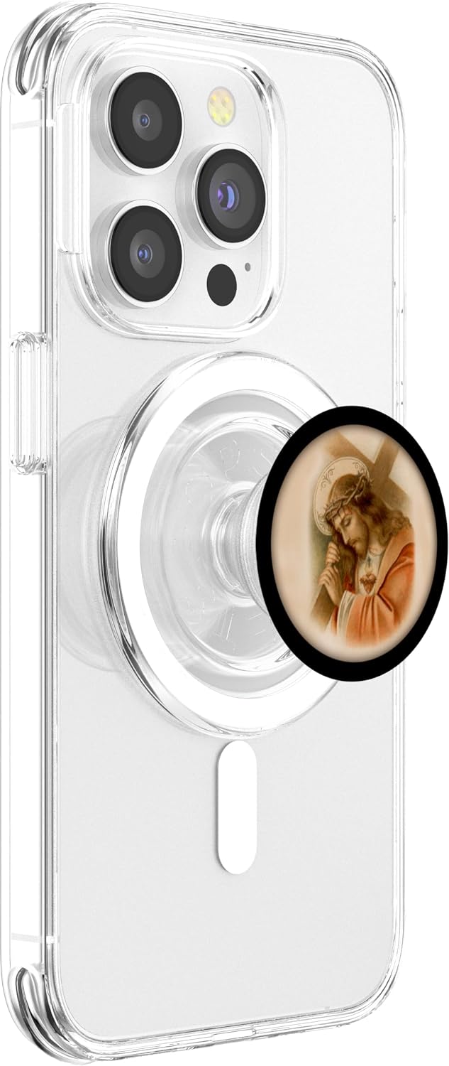Jesus Pop Socket - Catholic Sacred Heart Christian Cross PopSockets PopGrip for MagSafe