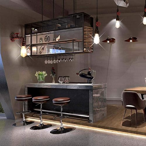 Miniatura 5 de Kawell Lámparas de pared vintage industriales retro lámpara de pared creativa tubo de agua lámpara de pared hierro arte E26 60W Max para dormitorio,