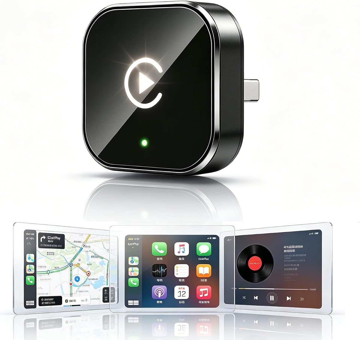 Wireless CarPlay Adapter Supports iPhone & Android Phones