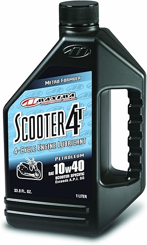 Maxima Racing Oils 11901-3PK Scooter 4T 10w40 Aceite de motor 1L Botella, paquete de 3