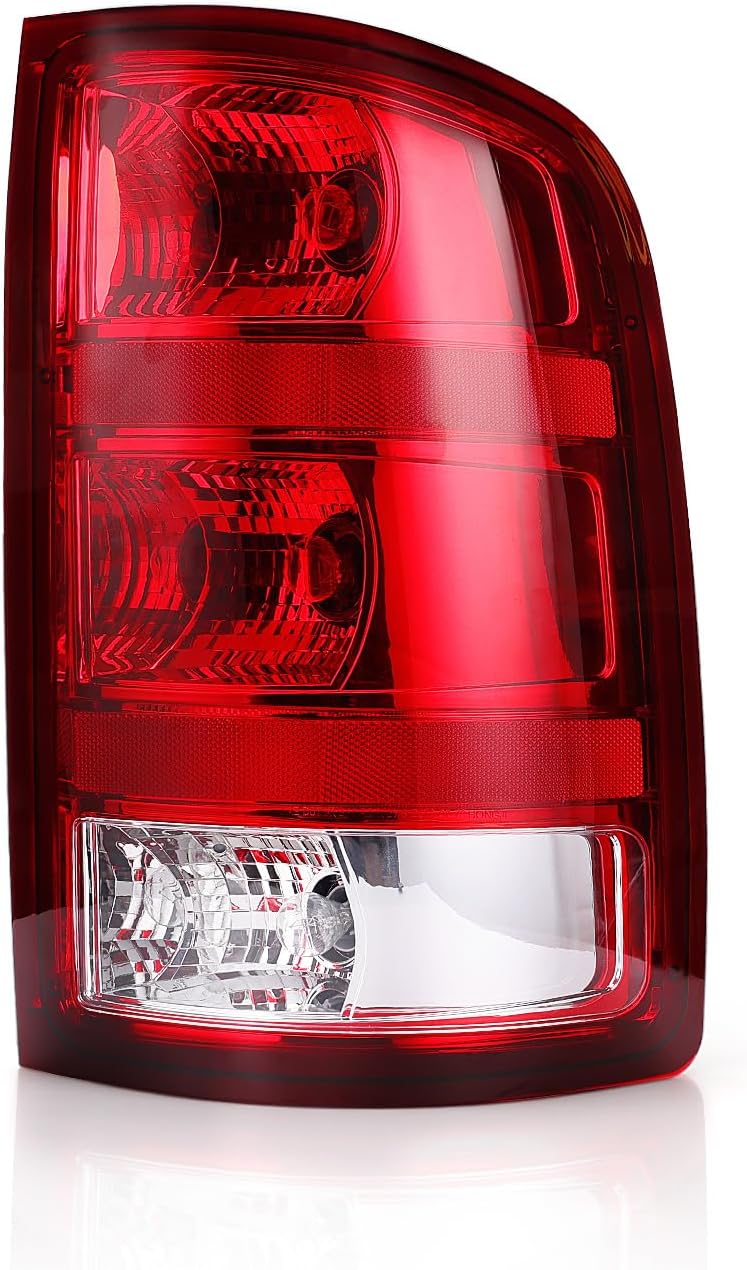 OKLPF Rear Brake Tail Light Compatible With 2007-2014 GMC Sierra 1500 2500HD 3500HD Replace 25958484 25958485,Replace Red Taillight Assembly,Driver and Passenger Side,Included Bulbs and Harness
