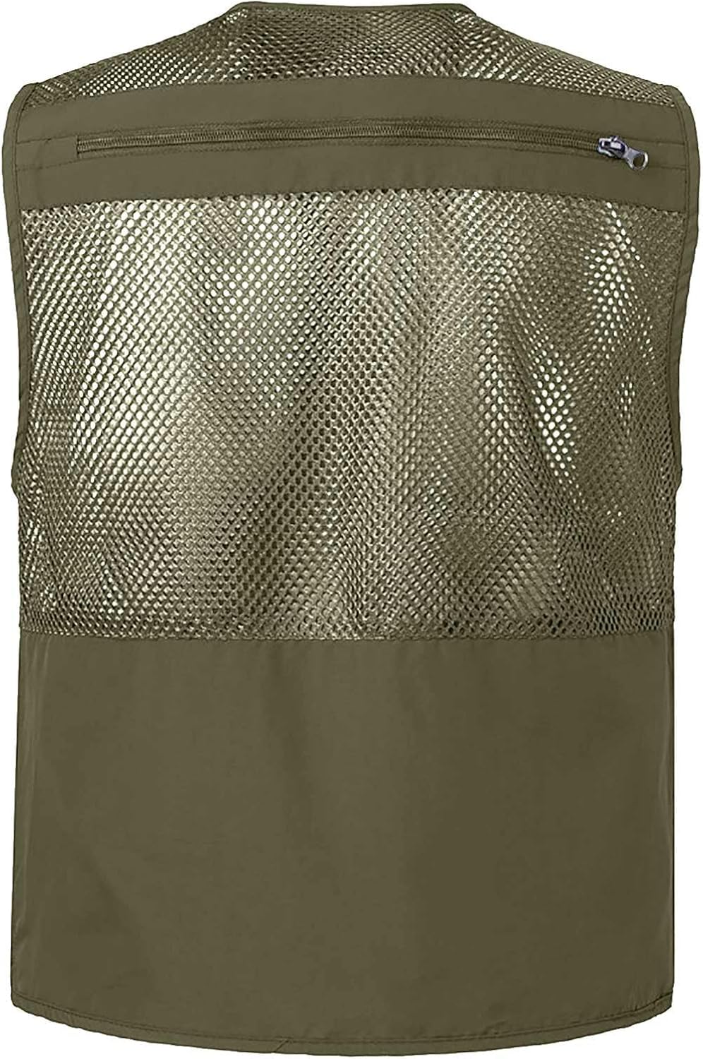 Men's Mesh Outdoor Work Safari Fishing Travel Photo Cargo Vest Multi Pockets Breathable Waistcoat Jacket