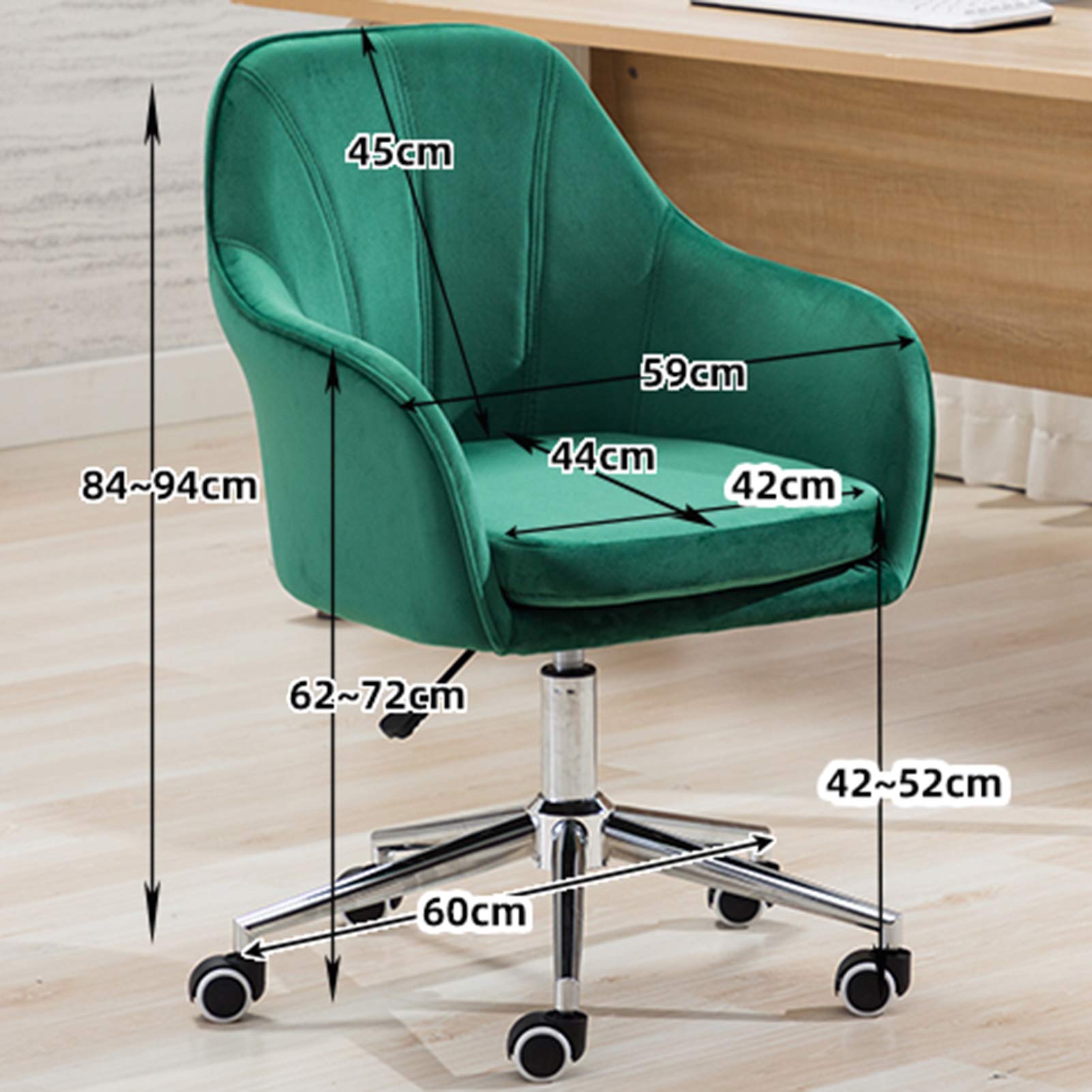 Amazon.co.jp: オフィスチェア グリーンベルベット モダンなホーム