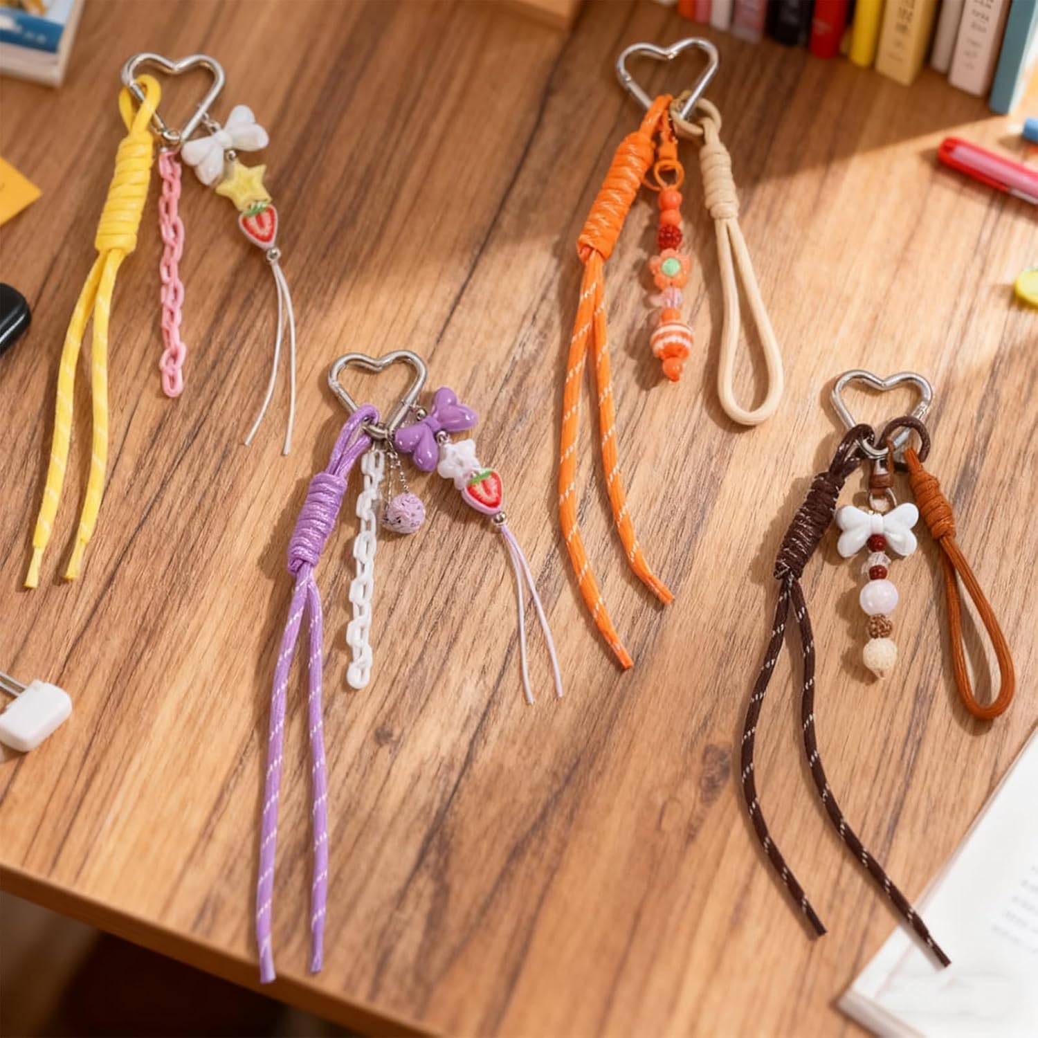 12Pcs Paracord Charm Bag Keychain Accessories, Braided Rope Keychain with 12 Colors, Lightweight Bag Charms for Women, Fashionable Backpack & Gym Bag Accessories, Gift Ideas - Image 4