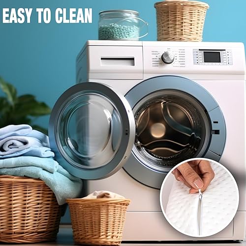 Vista 74 de alkamto Cómoda almohada de espuma viscoelástica para viajes y campamentos, bolsa portátil fácil de llevar, funda de almohada con regulación de Blanco