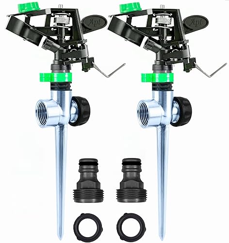 APT Rociadores de impacto pulsante para patio, césped y jardín, 80 a 5800 pies cuadrados (2 piezas)