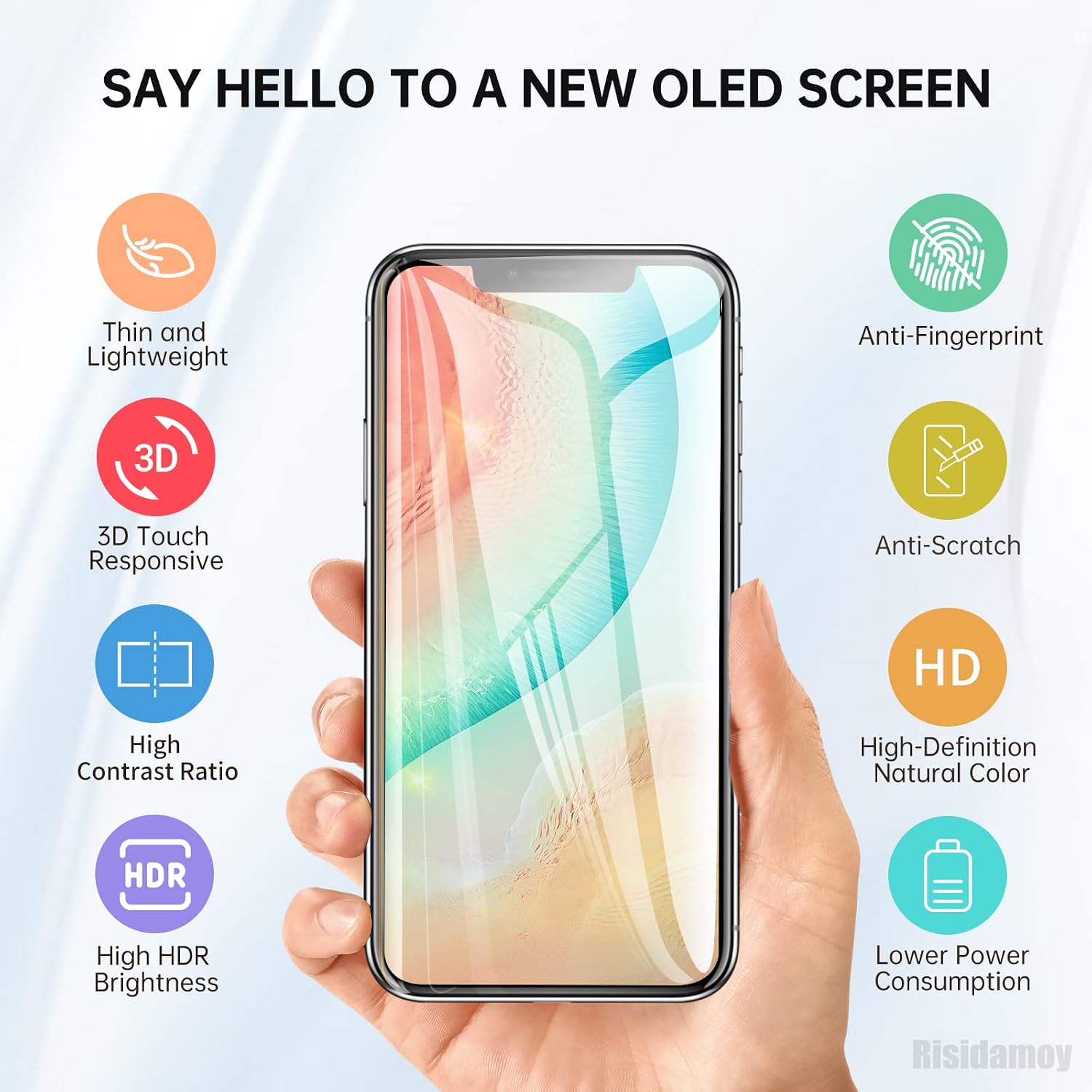 [OLED] for iPhone Xs Max Screen Replacement 6.5" with Ear Speaker Proximity Sensor OLED Touch Display Digitizer Full Assembly with Repair Kits Front Glass, Fix Tools A1921 A2101 A2102 A2104