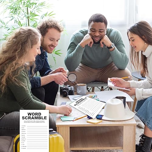 Miniatura 5 de Juegos para romper el hielo de fiesta de oficina, juegos para el trabajo en equipo, cartas de juego de fiesta de Word Scramble - 20 piezas de 5 x 7