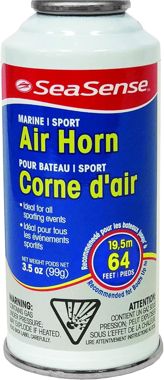 SeaSense Air Horn Refill – Large Size (3.5 oz), 127 dB (Horn Not Included) – Loud 1 Mile Range, Meets EPA & USCG Standards – Great for Boat & Marine Safety, Ideal for Sporting Events Such as Football