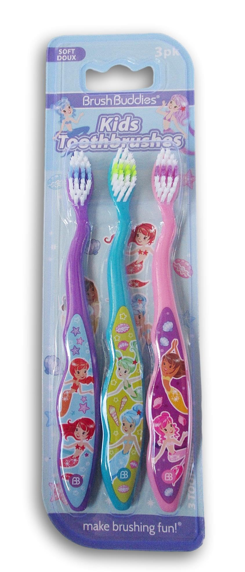 Tree House Studio3-Piece Soft Bristle Toothbrush Set for Kids (Mermaids)
