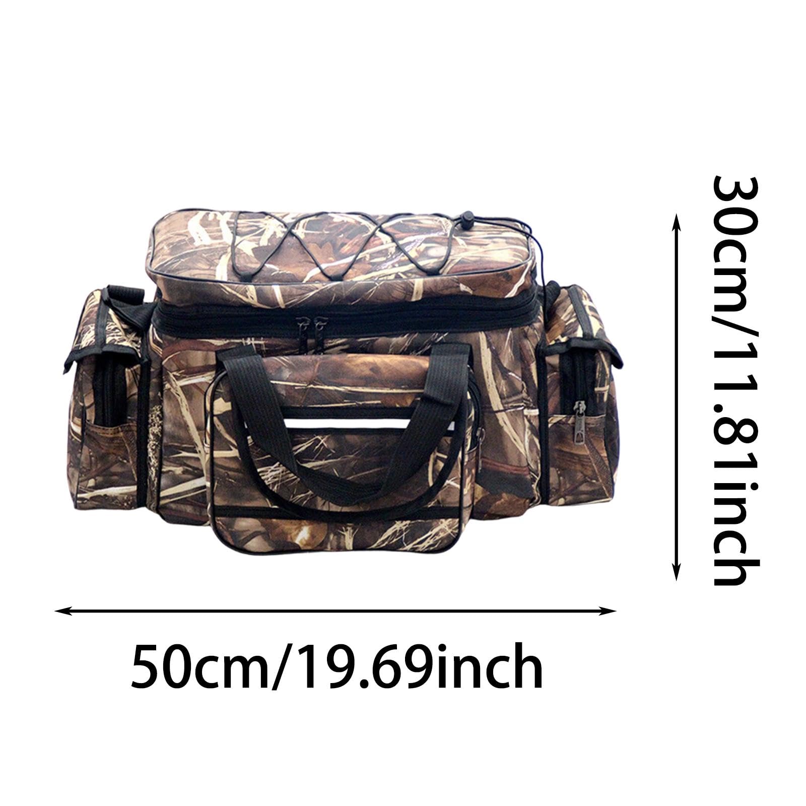 Sac de Pêche en Polyester à Compartiments Multiples, Organiseur Zippé, Portable, Multifonctionnel, Idéal pour Offrir. Étui pour Canne à Pêche.