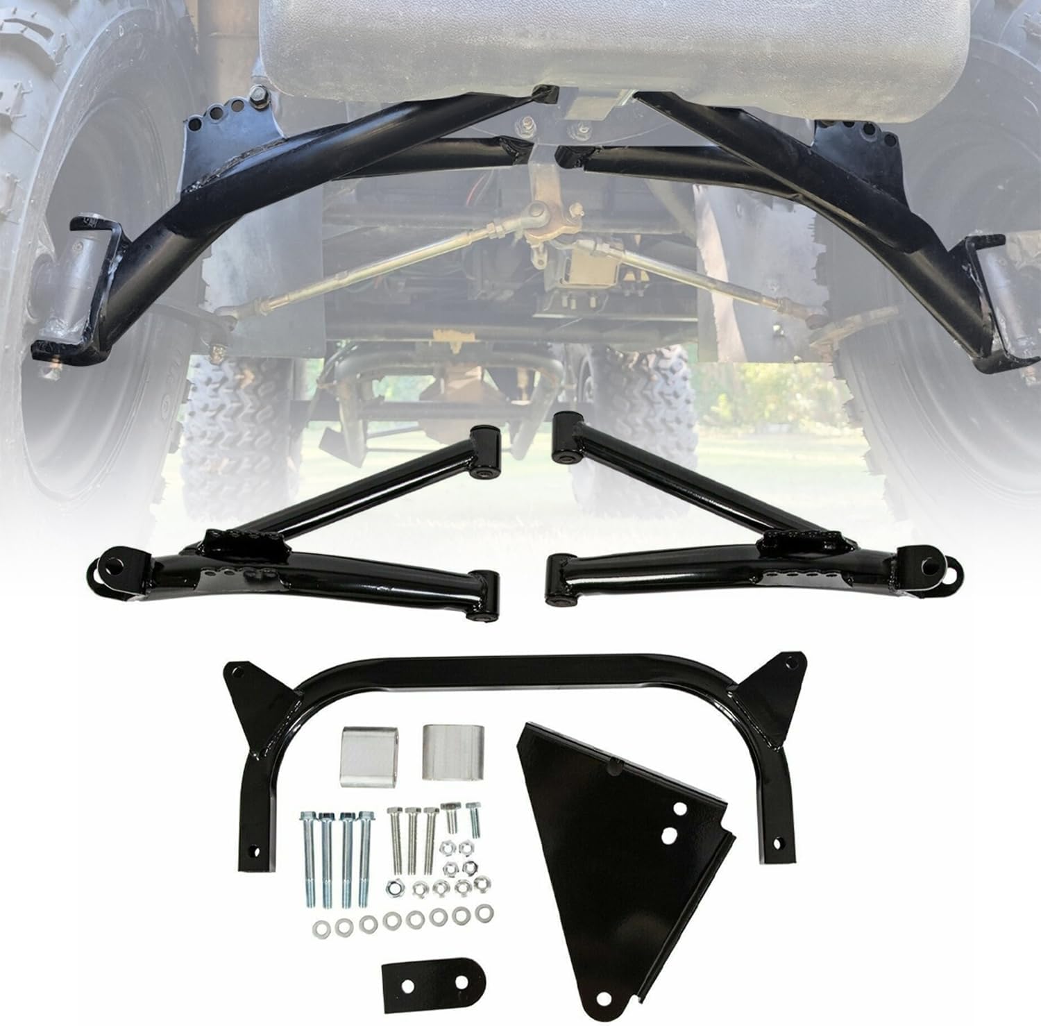 HECASA 6" Lift Kit Compatible with 1995-2002 Yamaha G14 G16 G19 Golf Cart A-Arm Powder Coated Black