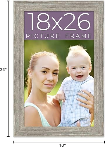 Miniatura 10 de Marco de fotos de madera real gris de 18 x 26 pulgadas de ancho de 1.5 pulgadas  Profundidad del marco interior de 0.5 pulgadas  Marco de fotos