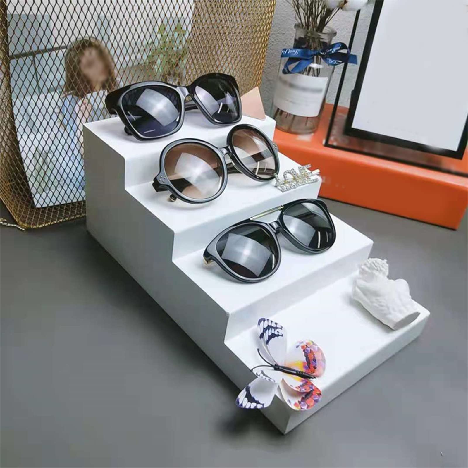 Brillenhalte Holzquadrat-Displayleiter-Gläser Stand-Display-Stand-Sonnenbrille-Organizer-Ständer Brillenständer (Size : 3)
