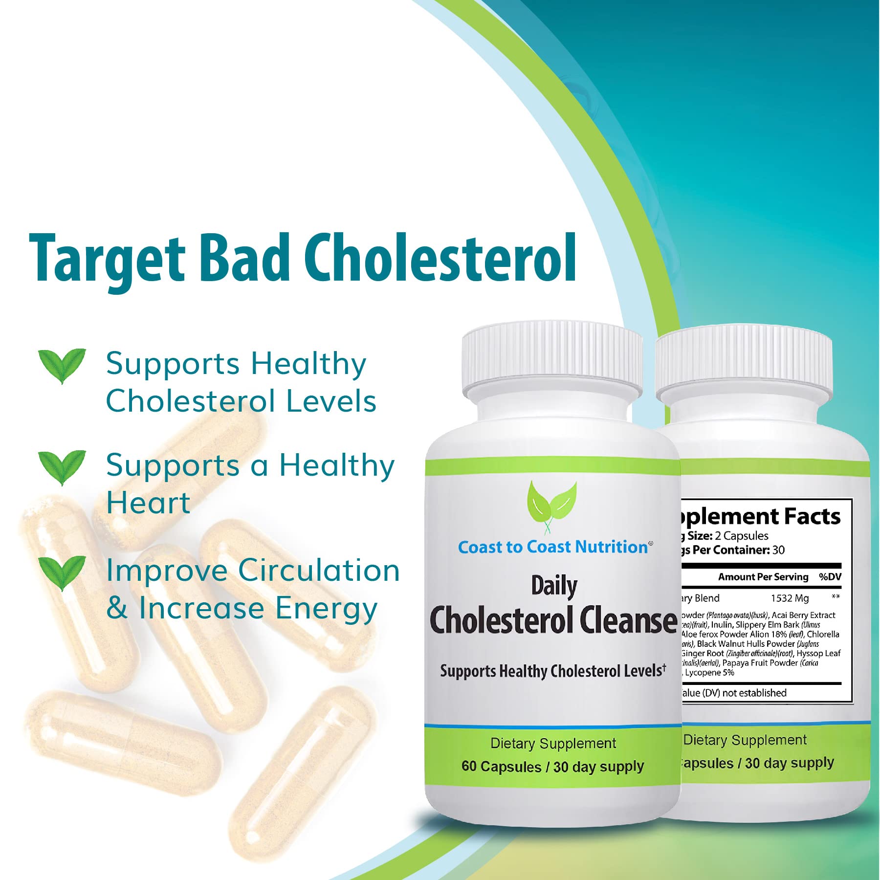Buy Coast to Coast Nutrition Cholesterol Cleanse Cholesterol Lowering