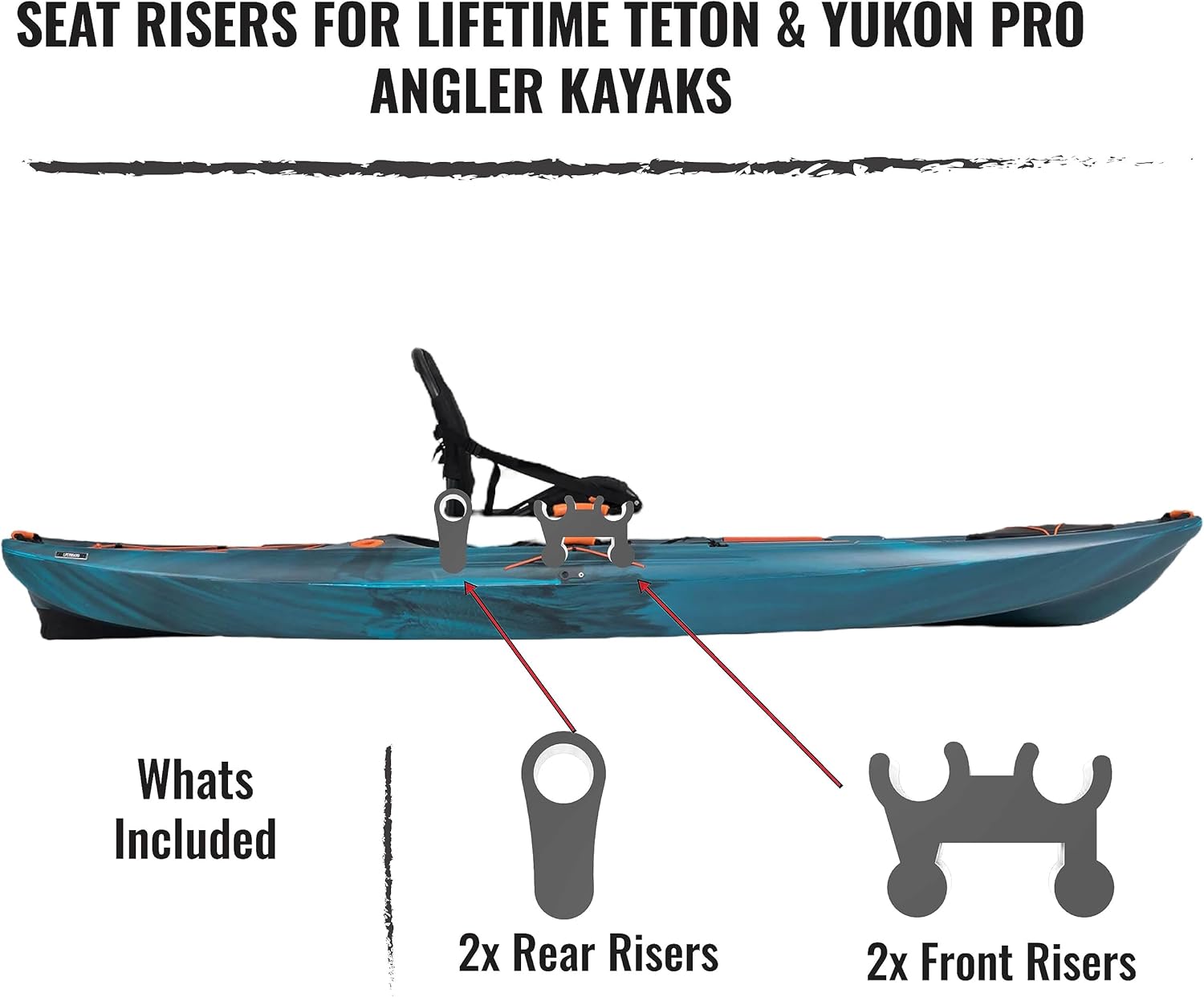 Kayak Seat Risers Compatible with Lifetime Yukon Angler 116 & Teton Pro