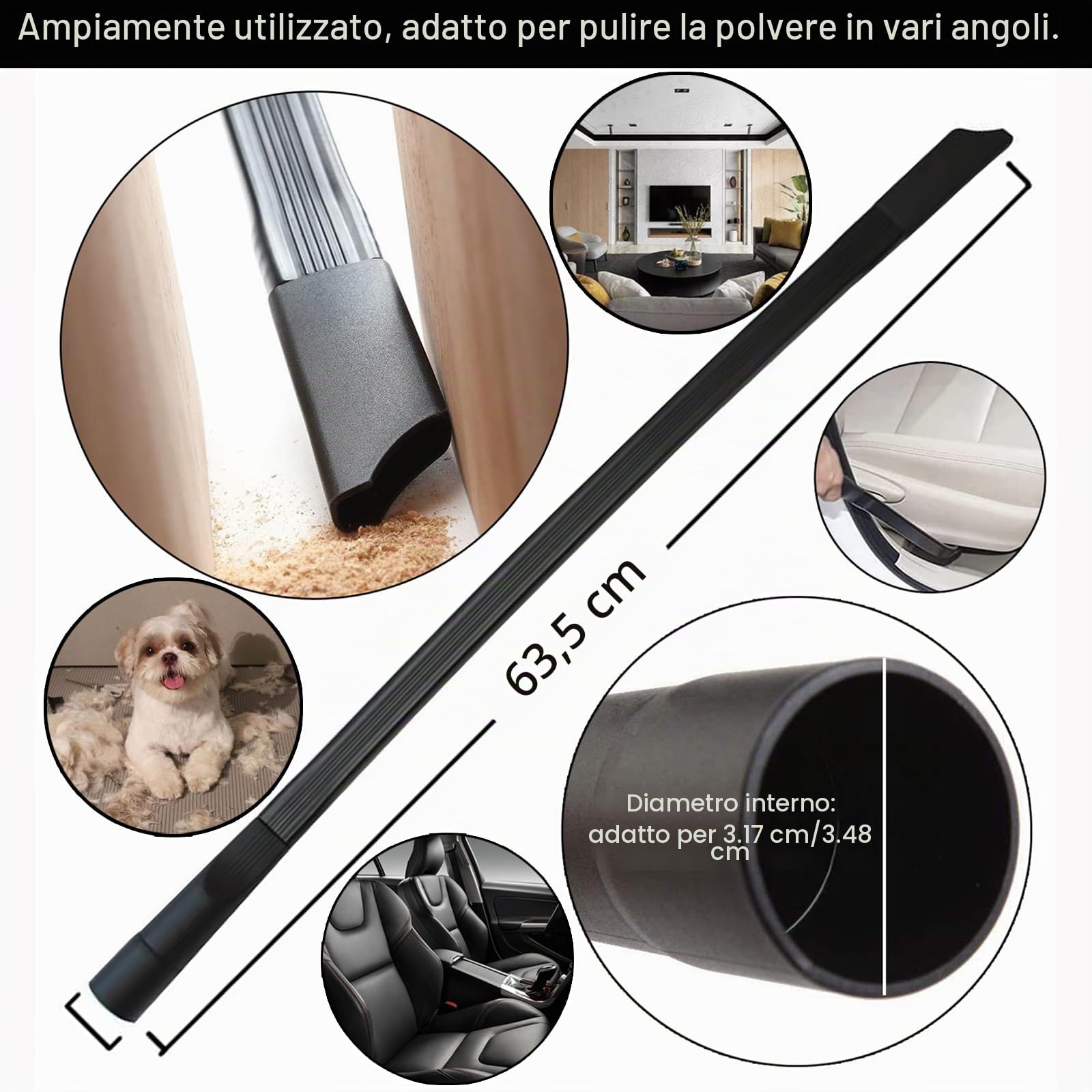 12 Pezzi Accessori Aspirapolvere Spazzole Ugelli per Pulizia Kit Adattatore per Tubo Flessibile per Aspirapolvere in Plastica 1-1/4" per Accessori per Aspirapolvere per Negozi