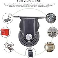 Vista 4 de Casoter Rueda superior de rueda de 2.5 pulgadas de ancho extra, ruedas rígidas de polipropileno negro, diseño de centro de gravedad baja, sin