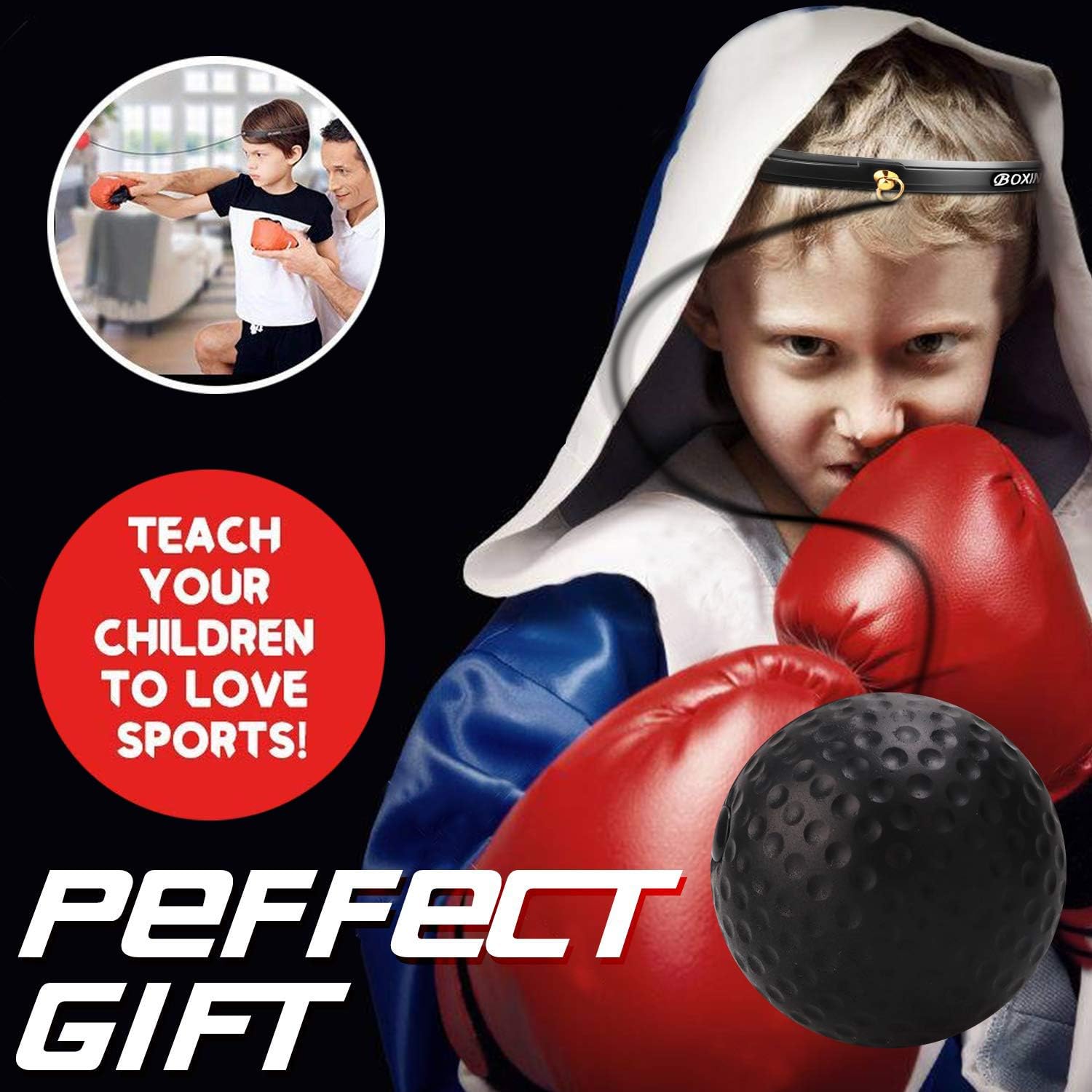 HCFGS Boxing Reflex Ball, 2 Speed Levels Boxing Fight Ball, Portable