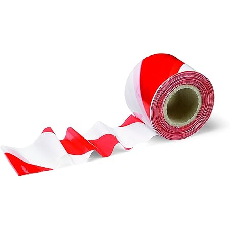Super Absperrband, Rot / Weiß Geblockt, Polyethylen, 80 Mm, 500 M Rolle Kp2090