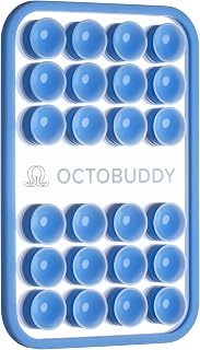 OCTOBUDDY Mirror - Saugnapf-Handyhalterung mit Spiegel - Hellblau