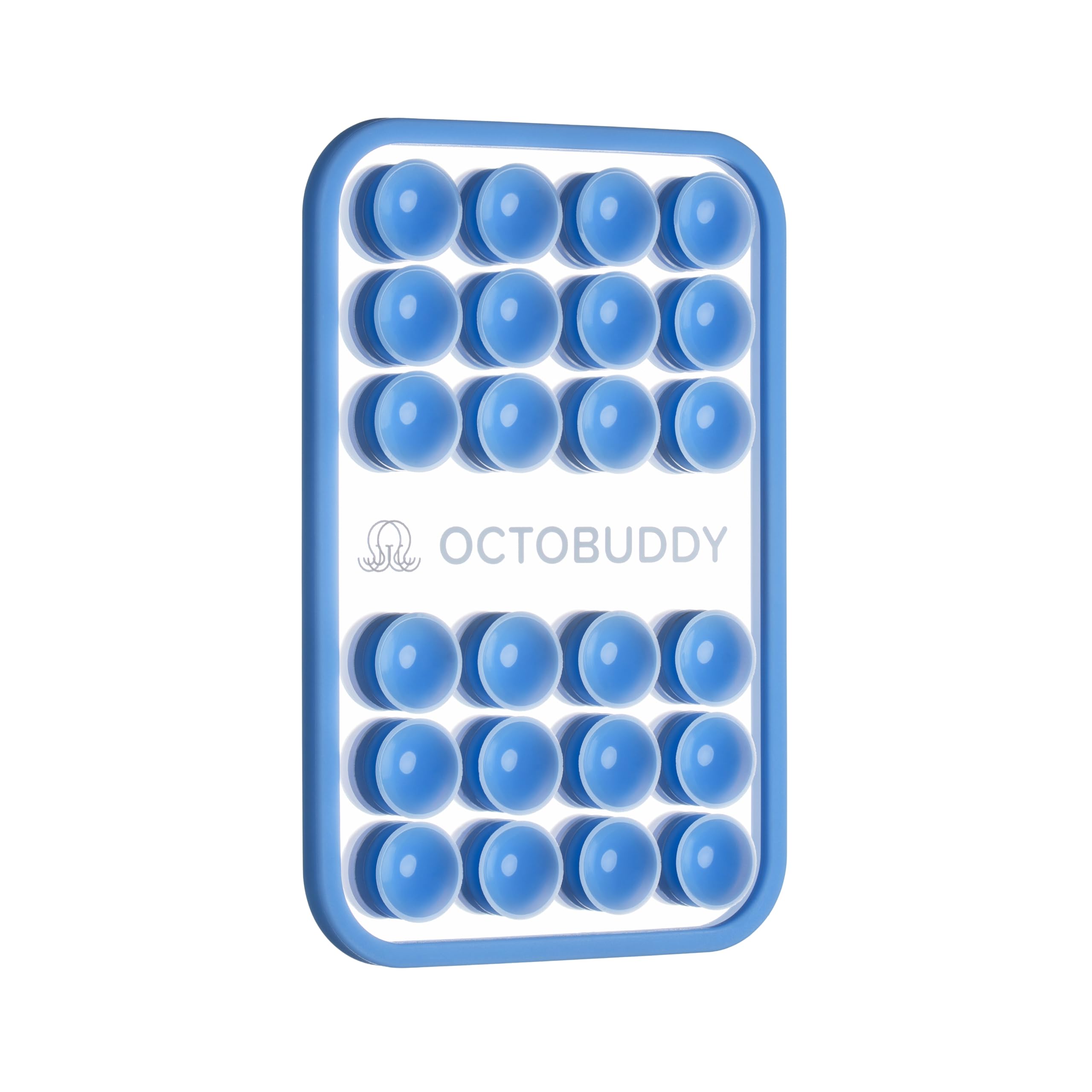 OCTOBUDDY Mirror - Il GOAT Delle Ventose per Telefono - Supporto Cellulare in Silicone con Specchio Integrato - Selfie e Video Senza Mani - Accessorio per Content Creator - 66 x 99 mm, Azzurro Chiaro