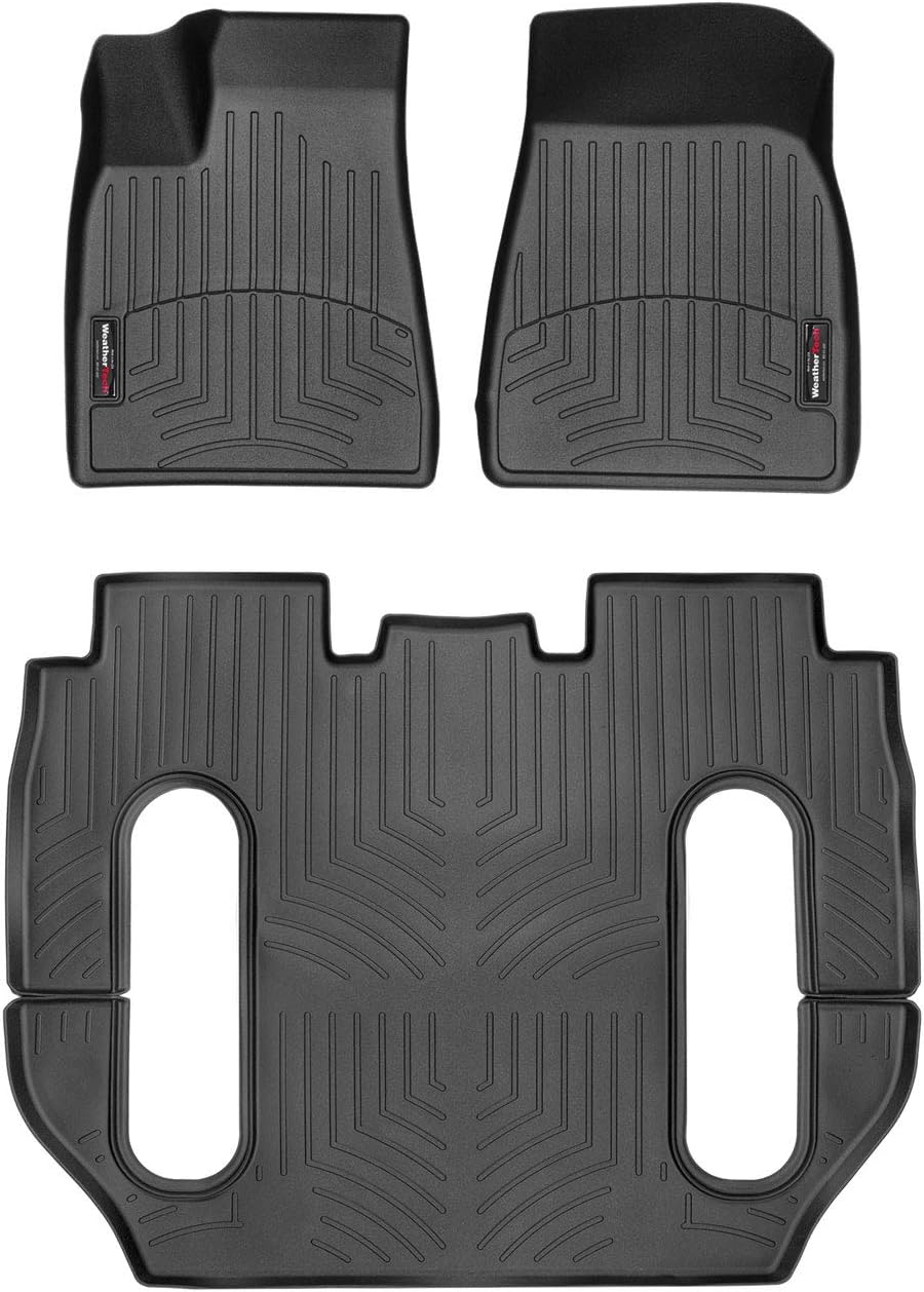 WeatherTech Custom Fit FloorLiners for Tesla Model X - Full Set (44869-1-4), Black