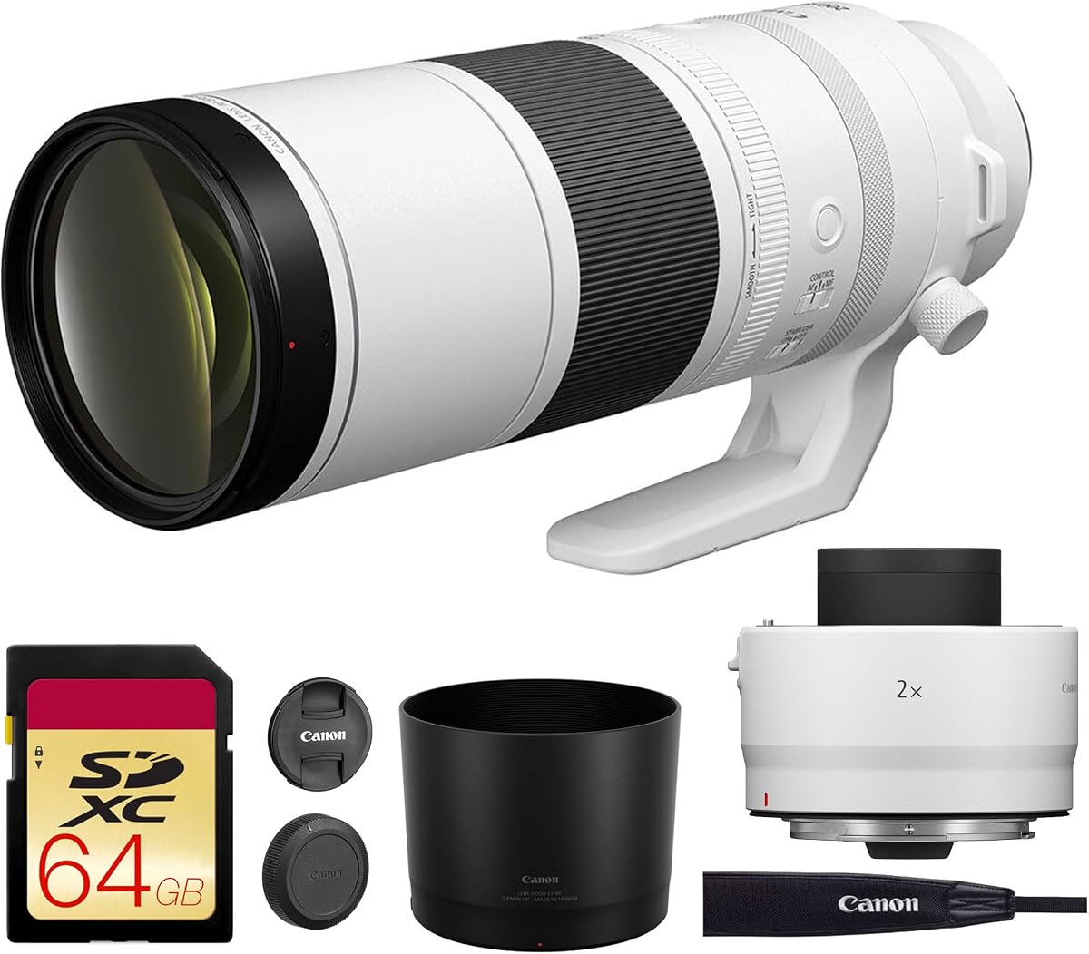 Canon RF 200-800mm f/6.3-9 is USM Lens – Full-Frame Super-Telephoto Zoom with Image Stabilization for Wildlife, Sports & Birding (6263C002) + Canon Extender RF 2X + 64GB Memory Card