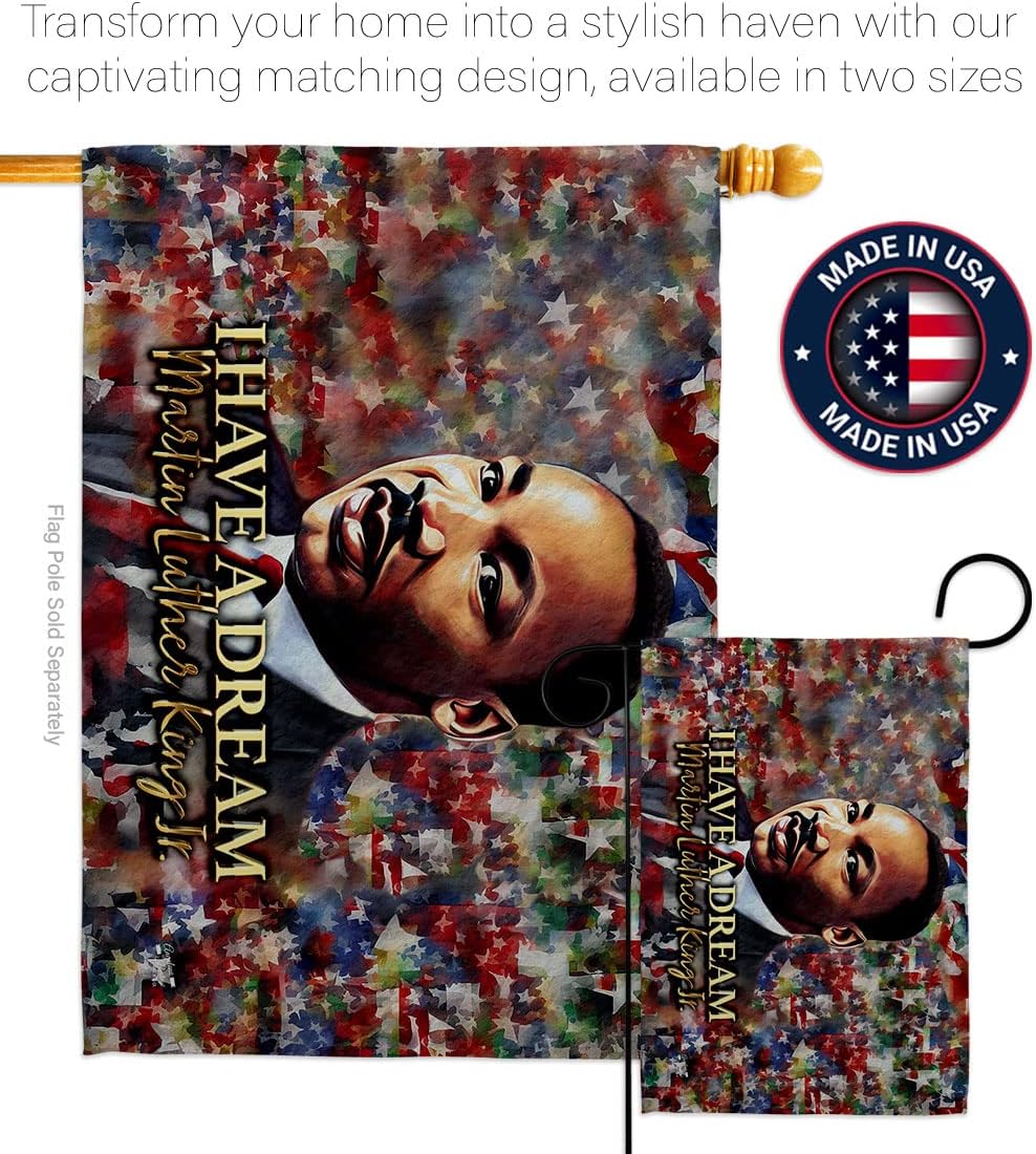 I Have A Dream MLK Indoor Banner Room Wall Art Patio Porch Lawn Garden Flag Outdoor Decorations Tapestry Yard Signs Black History Month African American Heritage Gifts, Made in USA