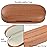 Muf 2 in 1 Contact Lens Case and Glasses Case, Double Sided Design with Mirror, Portable Travel Kit with Tweezer, Remover and Solution Bottle, Walnut Wood