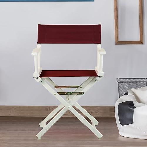 Miniatura 58 de Silla de Director de 18" Marco Blanco Lona Rosa