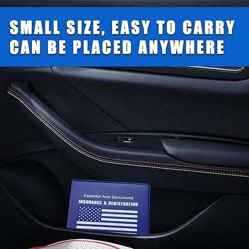 Vista 6 de Ziciner Soporte para Registro de Coche y Seguro, Organizador de Documentos de Guantera con Cierre de Velcro, 2 Pack, Tarjetas de PVC Esenciales