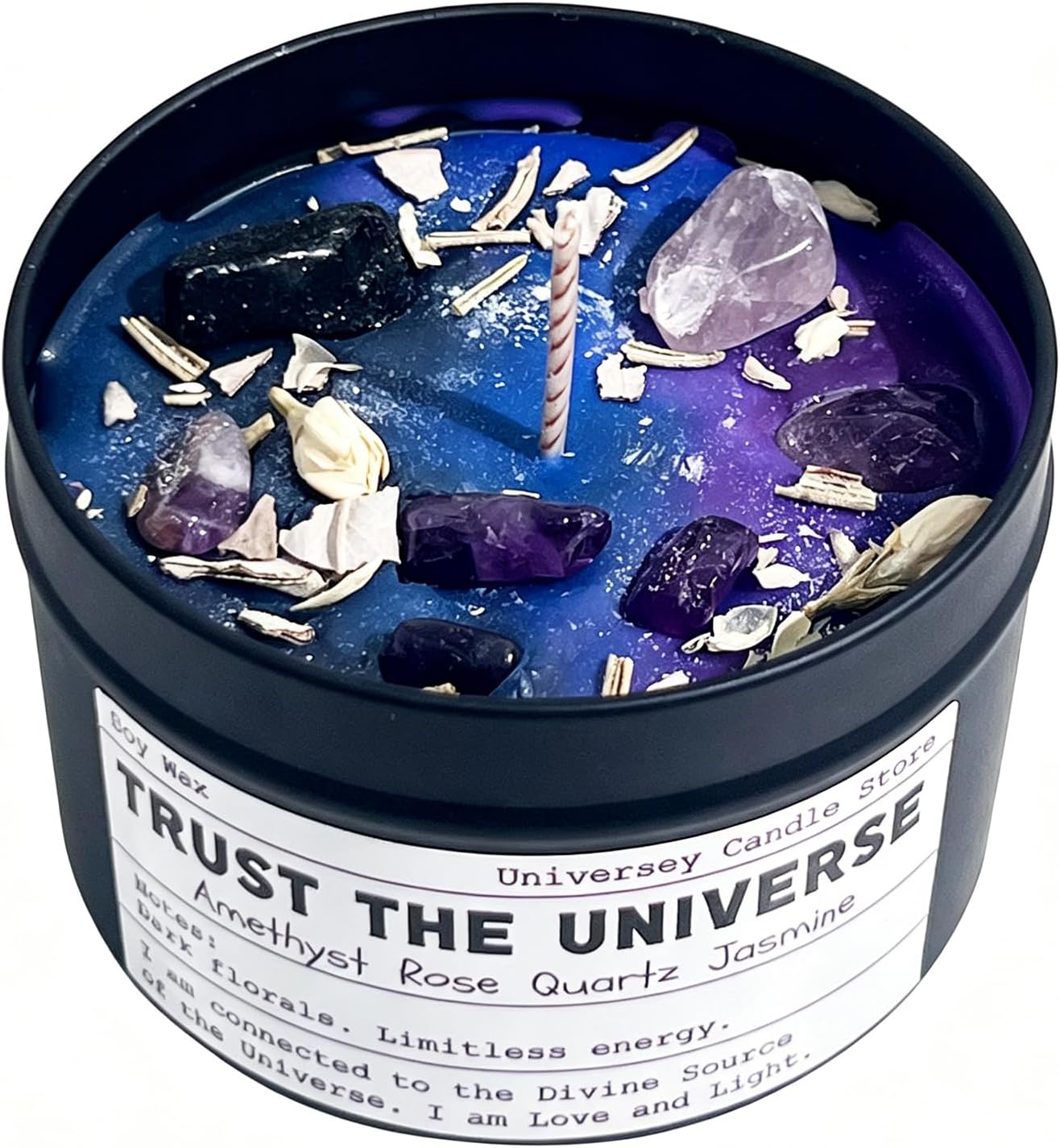 Healing Candles, Manifestation Magical Candles, Energy, Chakras, Law of Attraction, Gifts to Empower Women, Birthday Graduation Gifts, Emotional Support. (Trust The Universe)