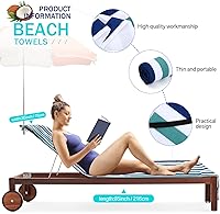 Vista 2 de Fumete Paquete de 2 Fundas para Sillas de Descanso 30 x 85 Pulgadas Toallas para Tumbonas de Piscina de Microfibra Toalla de Silla de Playa Portátil