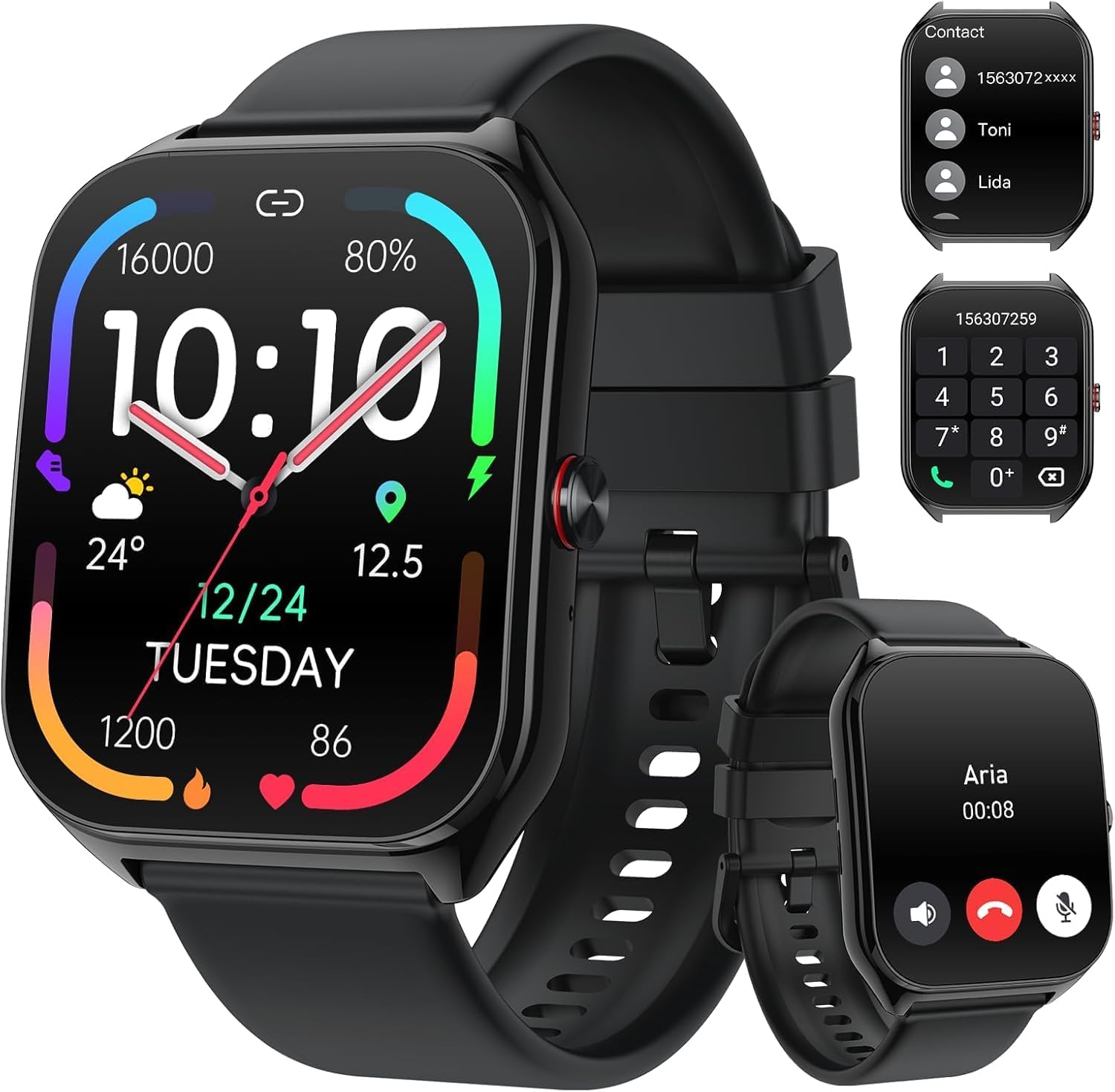 AI Smart Watch for Men Women with ChatGPT, 1000mAh Fitness Tracker 60-Day Standby Time, 1.96" HD SmartWatch with 200+ Sport Modes/Heart Rate/Sleep Monitor, IP68 Waterproof Pedometer for Android iOS