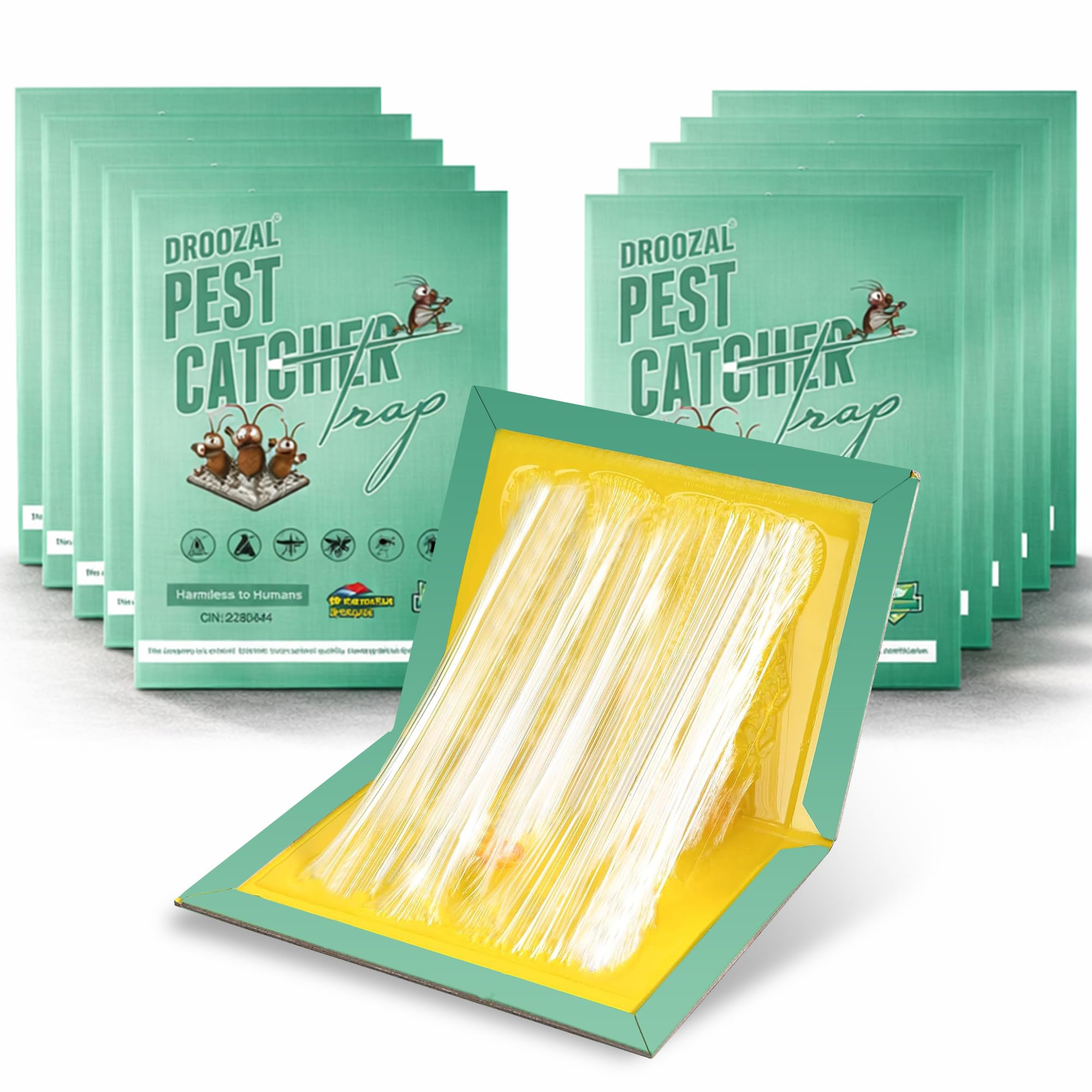 Pack of 10 Sticky Insect Traps Indoor Outdoor | Premium Extra Strong Glue Boards | Fly Trap, Cockroach Trap & Crawling Insect Catcher | Non-Toxic Sticky Pads for Home & Kitchen
