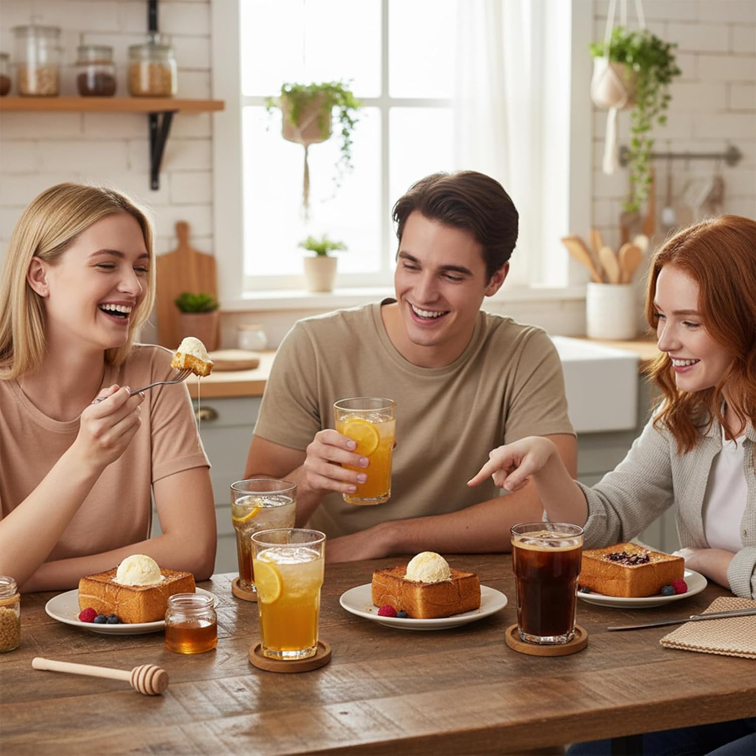 16 Pcs Wood Coasters for Drinks, 4 Inch Wooden Coasters Stackable Coaster Bulk Reusable Drink Coaster 4 Inch Round Acacia Wooden Coaste for Crafts for Drinking Glasses, Tabletop Protection - Image 7