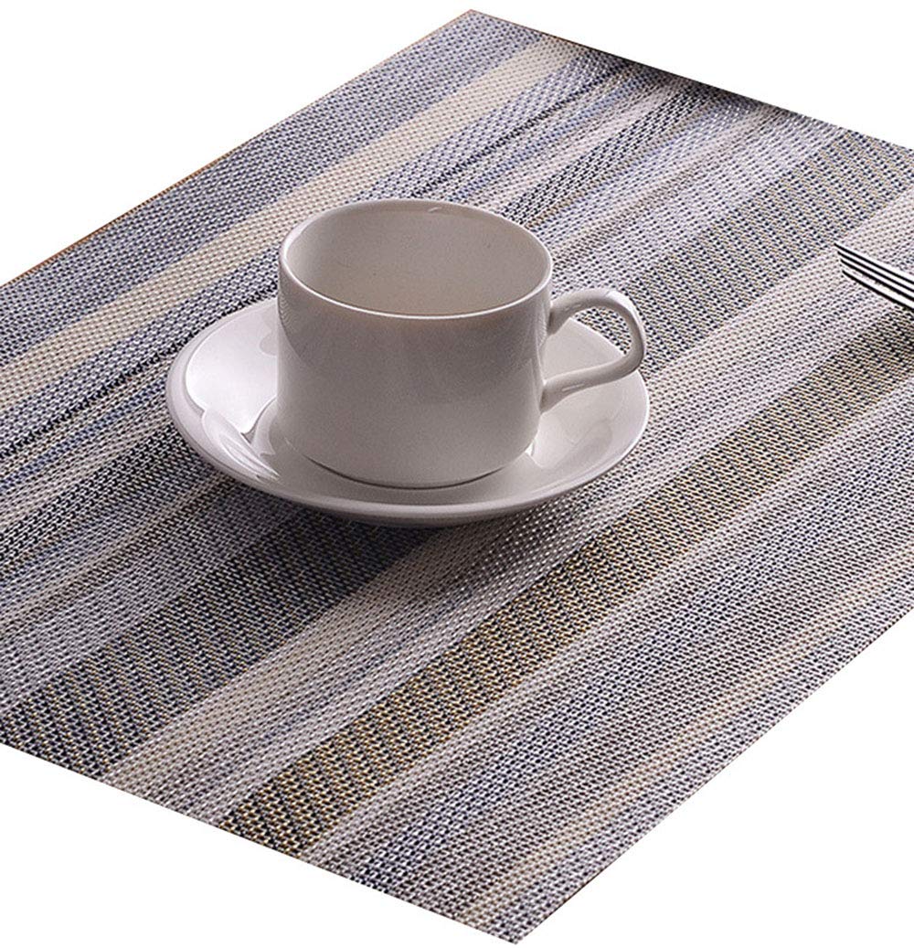 Mantel Individual Antideslizante de PVC Lavable, Salvamanteles Antimanchas Resistente Al Calor para Mesa de Comedor Conjunto de 4