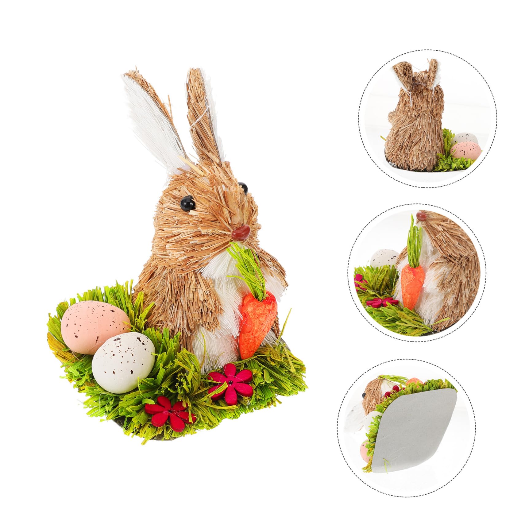 ABOOFAN 5 Pz coniglietto di paglia decorazioni casa easter bunny statuina di coniglio in paglia intrecciata arredamento da tavolo coniglietto adornare arredamento casa bomboniera di Pasqua