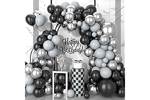 Black and Grey Balloon Arch Kit, 102 Pcs Silver and Black Balloon Garland for Party