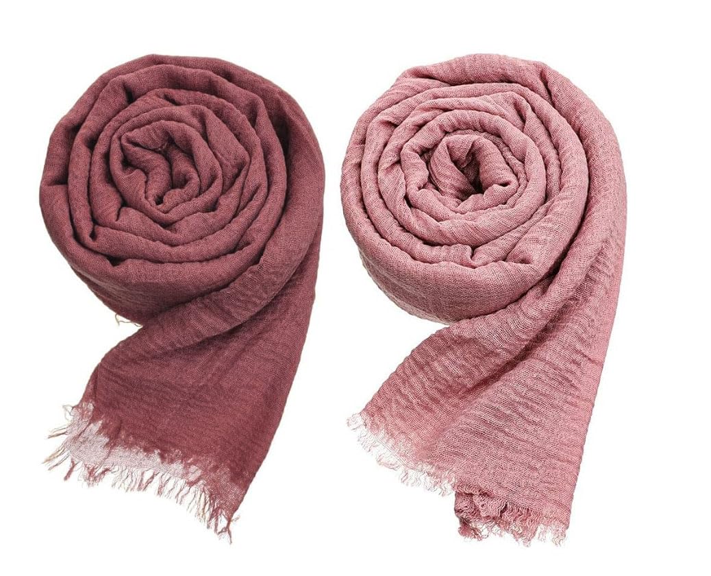 icw Women's Premium Wrinkle Ironless Crush Crinkled Cotton Summer Hemp Scarf Stoles Shawl head scarves for girls ICW0015-picture-52
