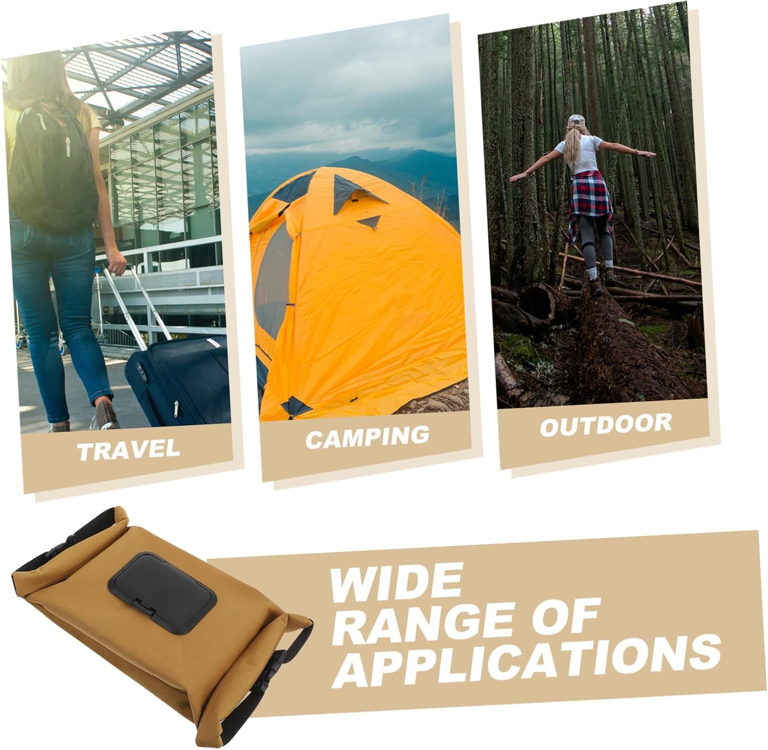 ULTECHNOVO Wipe Container Bag Travel Wipes Holder Camping Portable Toilet Holder Wet Tissue Pouch
