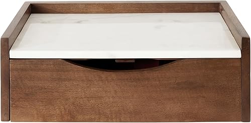 Miniatura 8 de Kate and Laurel Kitt - Mesa auxiliar flotante moderna con cajón de almacenamiento para uso como mesita de noche de dormitorio, 18 x 12 x 7 pulgadas,