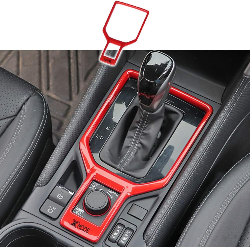 BOYUER for Subaru Forester 2019 2020 2021 2022 ABS Center Console Gear Shift Panel Frame Cup Holder Cover Interior Decoration Trim Accessories (Red)