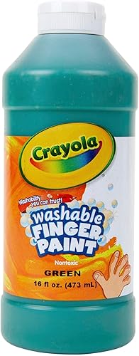 Miniatura 45 de Crayola Pintura lavable para dedos, marrón (16 onzas), pintura para niños pequeños para artes y manualidades, suministros de aula para niños,