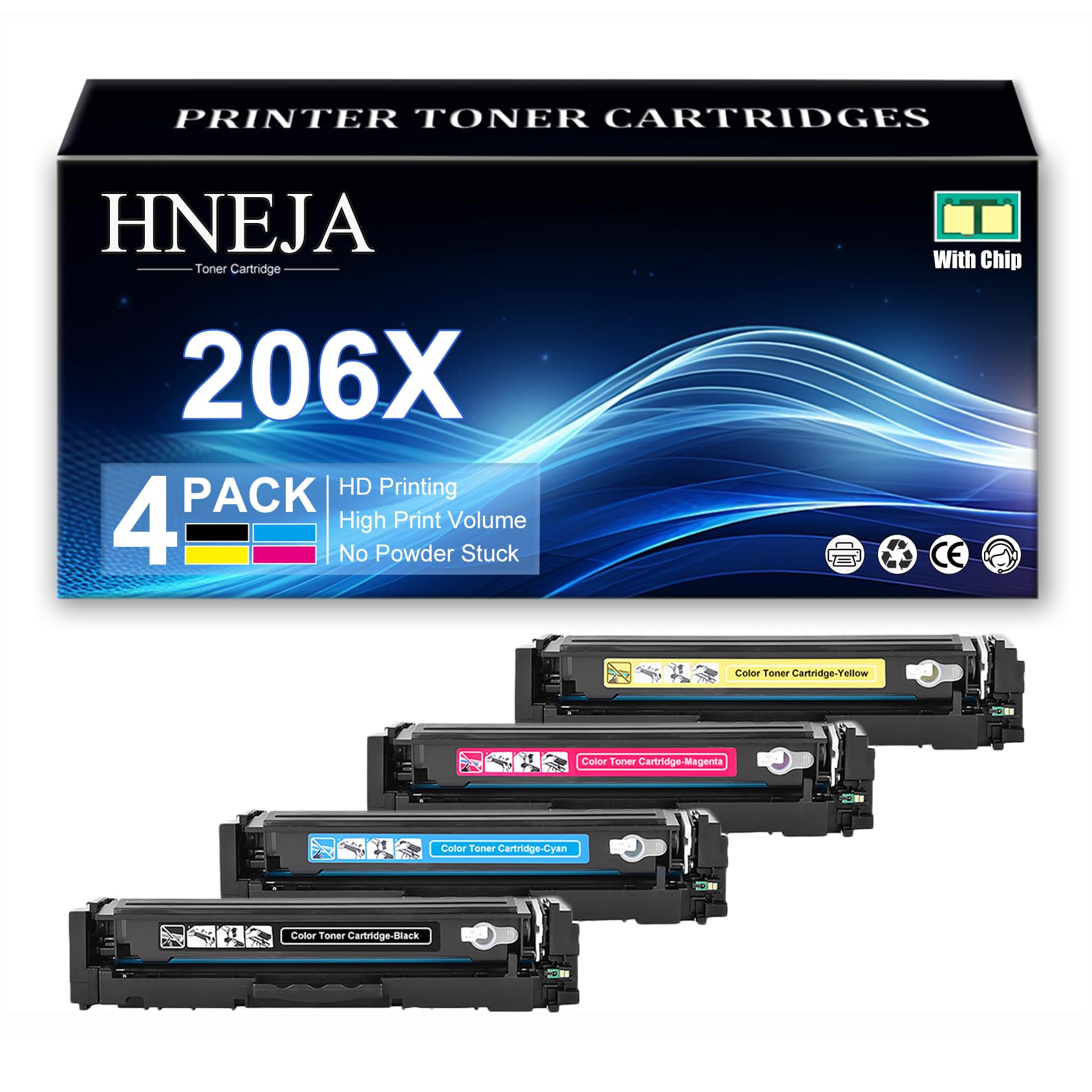 Cartouche toner 206X HP M255dw W2110X W2111X W2113X W2112X pack de 4