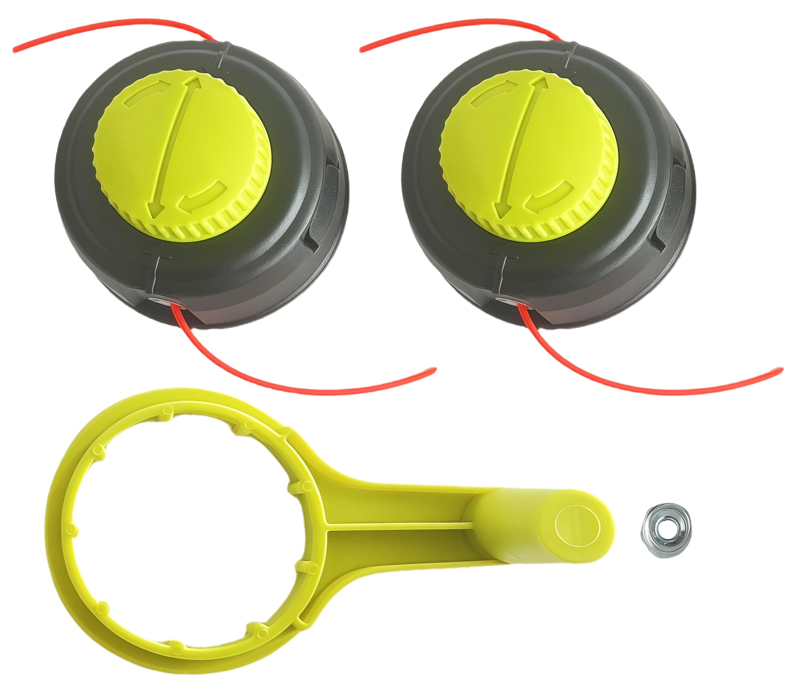 313318001 Testina trimmer (2+1+dado M8) compatibile con Homelite Ryobi P2009 RY15523A RY40006 RY15523A RY15523AVNM Numero pezzo di ricambio 311759013 311759008