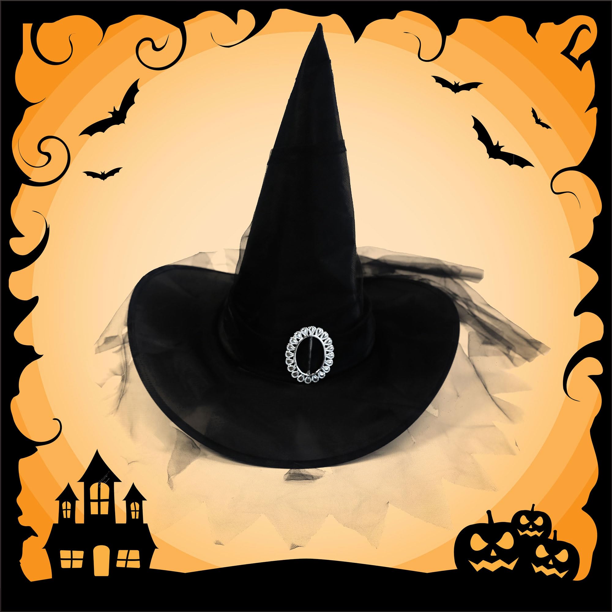 Chapeau De Sorcière - Lila - Halloween - Voile - Enfant - Fille - Jeux - Jouets