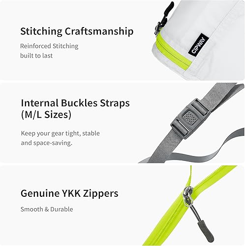 Miniatura 3 de Cipway Juego de 5 cubos de embalaje para maleta de viaje, organizador para accesorios, maleta, ligero, color blanco